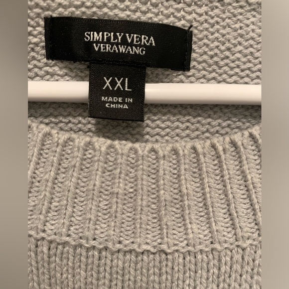 Simply Vera Vera Wang Womens Dove Gray Bat Wing Sleeves Sweater in Size XXL - Picture 2 of 10